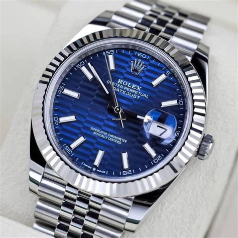 rolex datejust blue motif dial|rolex 41mm datejust mint dial.